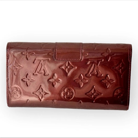 Louis Vuitton Rouge Fauvista Monogram Vernis Sarah Noeud Wallet EUC - Picture 4 of 9